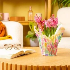 6 In. Pink Hyacinth Plant In Easter Decor Mylar Wrap, Average Shipping Height 10 In. Tall -Home plant costa farms perennials m hy3 w emy 01 31 1000