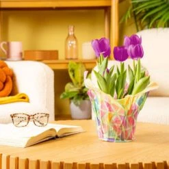 6 In. Purple Tulip Plant In Easter Decor Mylar Wrap, Average Shipping Height 10 In. Tall 15 6 In. Purple Tulip Plant In Easter Decor Mylar Wrap, Average Shipping Height 10 In. Tall -Home plant costa farms perennials m tu4 w emy 01 31 1000