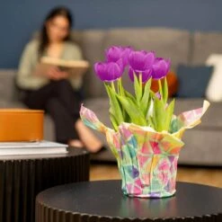 6 In. Purple Tulip Plant In Easter Decor Mylar Wrap, Average Shipping Height 10 In. Tall 11 6 In. Purple Tulip Plant In Easter Decor Mylar Wrap, Average Shipping Height 10 In. Tall -Home plant costa farms perennials m tu4 w emy 01 4f 1000